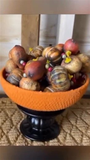 Deidre Thrift / DIY Expert on Instagram: "I made this bowl into a beautiful piece of fall decor! Need more seasonal DIY ideas? Comment FALL and I’ll send you a whole YouTube video!"
