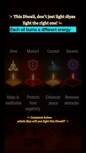 Light the Right Diya This Diwali 2025 🪔 Each Oil Brings a Different Energy✨ #diwali #sanatandharma