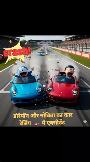 1.5K views | Doraemon & Nobita Met With an Accident While Car Race, AI Image #googltoons #shortsvideos #doraemon #shortsfeed #shortsvideos #cars #carracing | GooglToons | Facebook