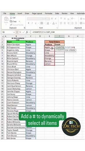 12K views · 79 reactions | Counting uniques in excel #fblifestyle #exel #Microsoft #GoogleSheets #education | DK TECH Computer GYAN | Facebook