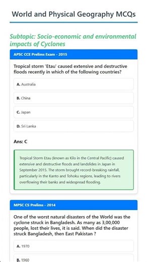 Socio-economic and environmental impacts of Cyclones