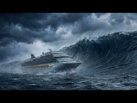 Giant Cruise Ship vs 300-Foot Rogue Wave