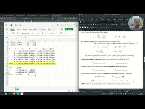 Regressão Linear no Excel e gráficos no SciDavis