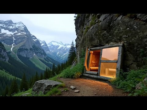 Man Built a Survival Shelter with a Wind-Powered Grill | Primitive Technology | cozy dugout living