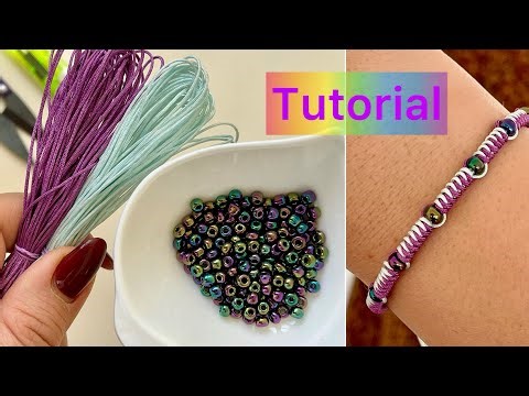 Easy and Elegant Macrame Bracelet with Rainbow Beads | DIY Tutorial for Beginners