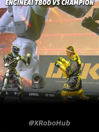 🥊 #T800 vs #MuayThai Legend #Banchamek! How was the Performance? #humanoid#robot#fighting#ai#EngineAI