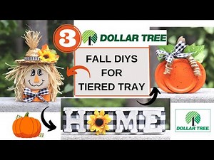 NEW FALL DOLLAR TREE MINI SCARECROW DIY | TIERED TRAY PUMPKIN | HOME SIGN | TIER TRAY DECOR IDEAS