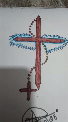 Jesus cross drawing like and subscribe