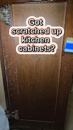 Band-Aid for scratched up cabinets! #HomeImprovement #kitchen #cleaning #cleaninghacks #tips #tipsandtricks #lowes #kitchencleaning | Kristen Donathan