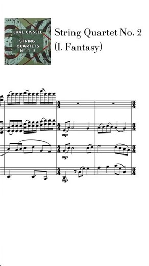 Fantasy (String Quartet No 2, I) excerpt #shorts #classicalmusic #sheetmusic