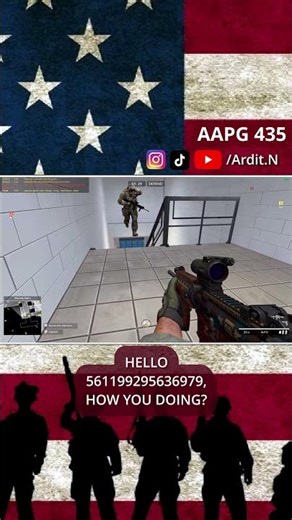 HELLO 561199295636979, HOW YOU DOING #gaming #aapg #americasarmy #shorts #clips #funny