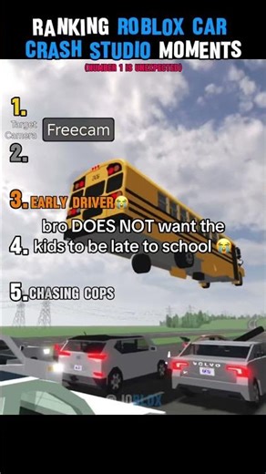 Ranking Roblox car crash studio moments #roblox #ranking #shorts