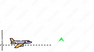 Plane take of icon departure plane icons. Simple black take off airplane sign animation.