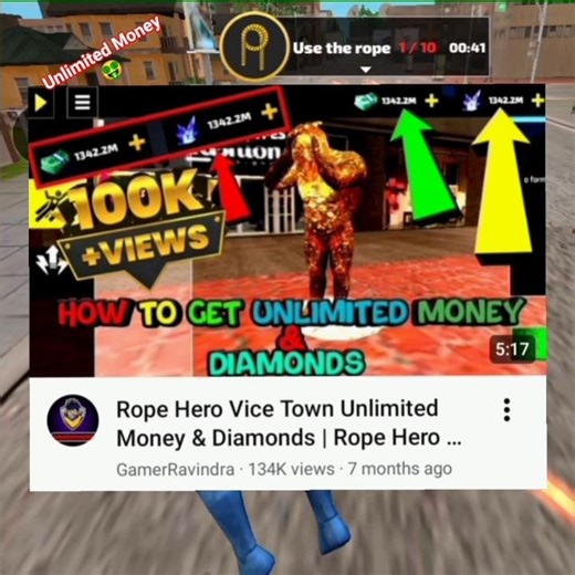Rope Hero Vice Town Unlimited Money And Diamonds 😱 Rope Hero Vice Town Game Hack