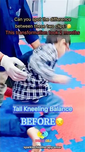From Struggle to Strength ❤️ #autism #childdevelopment #occupationaltherapy #kneeling