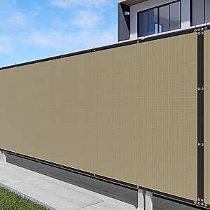 Windscreen4less 6' x 139' Outdoor Privacy Screen for Backyard Chain Link Fence Yard Privacy Shade Screen with Grommets Zip Ties 98% Privacy Stop Dogs Barking in Sand