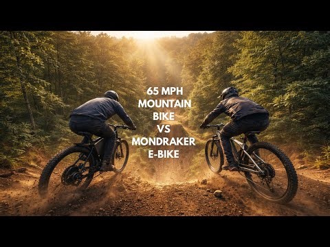 65 MPH MOUNTAIN BIKE VS MONDRAKER E-BIKE!