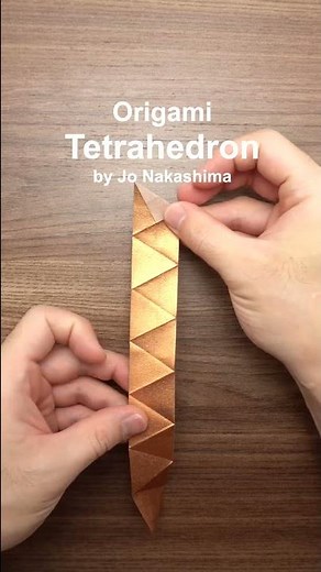 How to make an origami tetrahedron from a strip of paper #shorts