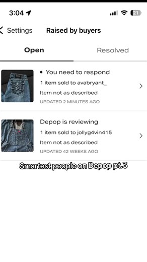 Smartest people on Depop pt.3 — Wants refund bc stain