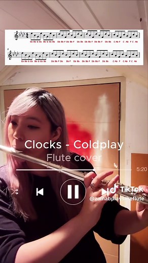 How to Play Clocks by Coldplay on Flute | Sheet Music Tutorial