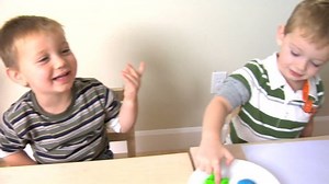 Kids finger painting