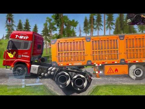 SpinTires:MudRunner GamePlay |Truck vs Extreme Broken Road with Speed Bumps 1 #mudrunner #spintires
