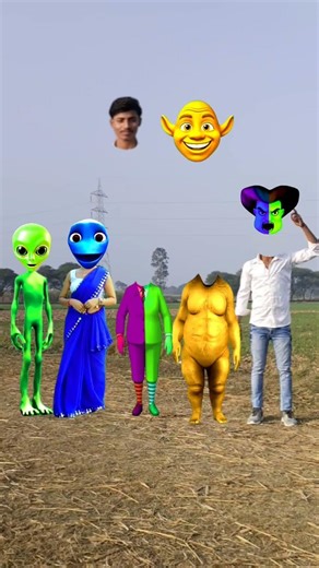 new, trending viral, VFX short video alien cute bhabhi 3D fatty dog# head #matching