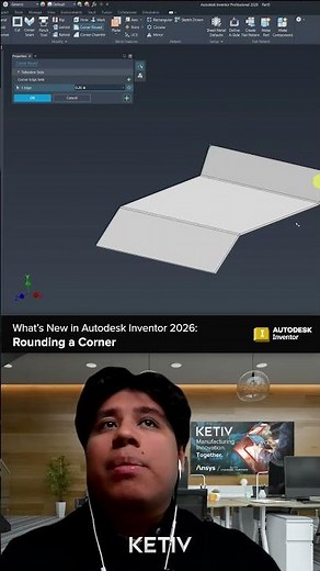 Add Corner Round to Sheet Metal in Autodesk Inventor 2026 | KETIV Virtual Academy Shorts