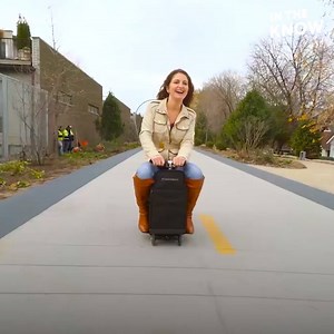 This scooter-suitcase is perfect for that person who’s always late for their flight 🛵 | In The Know Travel