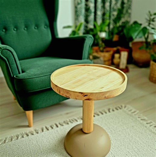 Handmade Linden Wood Side Table | Demountable Minimal Wooden Table | Scandinavian & Japandi Decor - Etsy