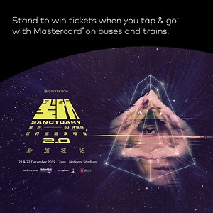 Life’s smoother and more rewarding when you tap & go™ on buses and trains. From 22 Sep to 31 Oct, every $1 spent on transit earns you a chance to catch JJ Lin Sanctuary 2.0 World Tour. As a bonus for new users, get 10 chances with their first $1 and the chance to win a Priceless Surprise. | Mastercard