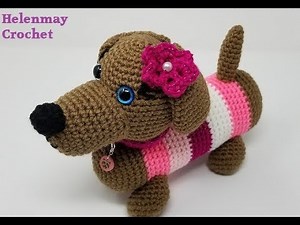 Crochet Cute Amigurumi Dachshund Puppy Dog DIY Video Tutorial