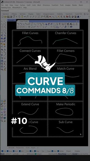 Curve Editing Commands in Rhino #shorts