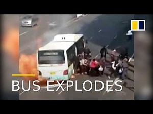 Bus explodes minutes after passengers escape