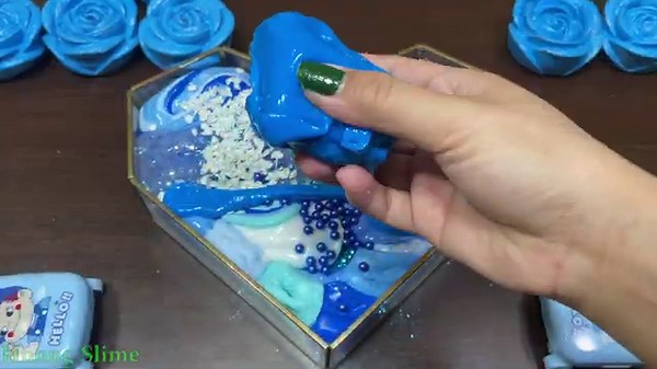 SPECIAL BLUE SLIME ! Mixing Random Things into GLOSSY Slime !!! Satisfying Videos #836