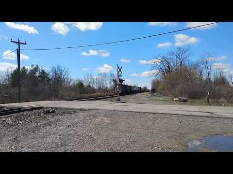 GIANT 2-Mile CSX Stack Train Rumbles Through Churchville, NY! (Loud Horn)