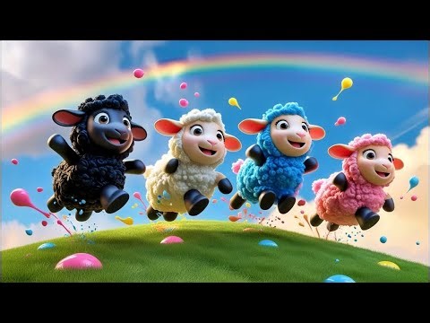 Baa Baa Black Sheep 🌈 Learn Colors with Colorful Sheep! Nursery Rhymes & Kids Songs