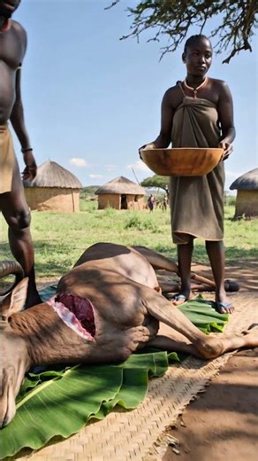 Giant Antelope Cooked by Surma Tribe | Traditional African Tribal Feast