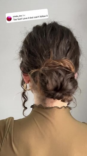 Curly Hair Low Bun Tutorial for Valentine's Day