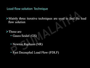 Introduction to load flow studies, Operating constraints and load flow solution techniques