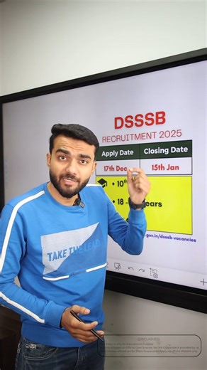 Well Academy Official on Instagram: "📌DSSSB MTS 2025 HOW TO APPLY 🔥🔥📝💯💯 ➡️ Apply Date: 17/12/2025 ➡️ End Date: 15/01/2025 ➡️ Eligibility: 10th Pass ➡️ Age Limit: 18 - 27 Years ➡️ SELECTION PROCESS : 👉🏻 Stage 1 : Written Exam ➡️ POST NAME: Multi Tasking Staff ➡️ Apply Link: https://DSSSB.delhi.gov.in/dsssb-vacancies ➡️ To Enroll In ALL EXAMS MAHAPACK Visit The Link👇👇 https://www.wellacademy.in/study/g46c ➡️ Follow Our Page For More Such Educational Content 💯💯📚✔️ . . . 📢 Stay informe