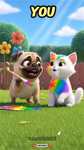 You Made The Cat Completely White! 🐱🧼😳 #kitten #animation #pug #funny #cartoon
