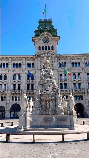 Fountain of the Four Continents 🇮🇹 #fountain #trieste #italy #italia #italytravel #square #unity