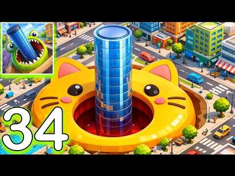 Hole.io - Swallow Everything - Fully Dominate the City (iOS, Android) Gameplay Part-1