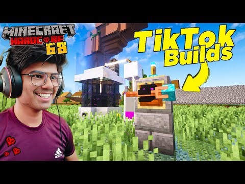 I Try Viral Tik Tok Trending Builds In My 20000 Days Hardcore World ! #brazilianphonk