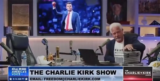 Glenn Beck just placed Rush Limbaugh’s golden microphone in front of Charlie Kirk’s microphone and chair, live on the Charlie Kirk Show. ♥️ “It is Rush’s golden microphone. I think it's appropriate that it sits in front of Charlie's microphone.“ “What I would have said to Charlie was you were thinking too small. ‘I wanna be Rush Limbaugh someday.’ I’m a broadcaster, Rush was a broadcaster. But Charlie was a broadcaster and a narrowcaster.” “Charlie was a pastor and a priest and listening to the 
