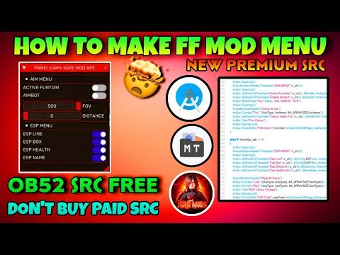 HOW TO MAKE FF MOD MENU |OB52 AIMKILL SRC | FREE FIRE MOD MENU KAISE BANAYE | HOW TO MAKE MOD MENU