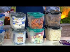 LocknLock Set of 2 25-Cup Rectangles w/ Handle Lids on QVC