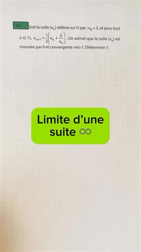 BoosteTesMaths : du Brevet au Bac -> fiches, conseils, méthodes👊 on Instagram: "Exercice niveau Terminale spé maths sur le théorème du point fixe pour calculer la limite d’une suite. 🎁 J’offre à tous les Terminales spé maths mes fiches de révisions pour exceller au Bac ! 🔥Si tu les veux, commente « FICHES BAC » ou clique sur le lien dans ma bio🎯 #maths #mathématiques #math #révisions #lycée #terminale #2008 #spémaths #suites #bac #baccalauréat #prof #exercice"