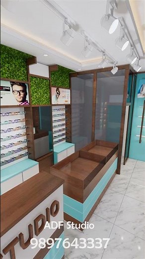 Optical Shop Design With Modern Style #opticalshopinterior #shorts #EyewearShopDesign